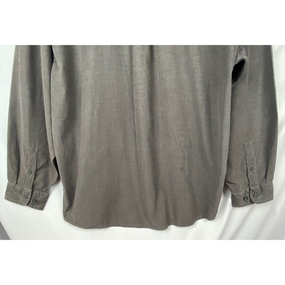 NWT Faded Glory Corduroy Shirt Men Large Gray Button Down 100% Cotton Fall Shirt - Picture 7 of 13